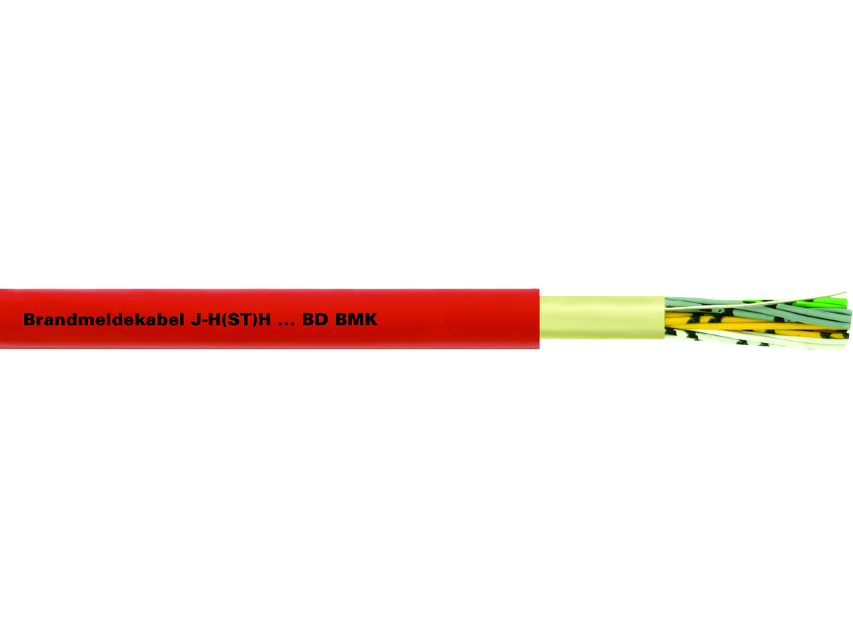 J-H(ST)H...BD 10x2x 0,80mm - Brandmeldekabel Brandmeldekabel feuerrot (RAL 3000)