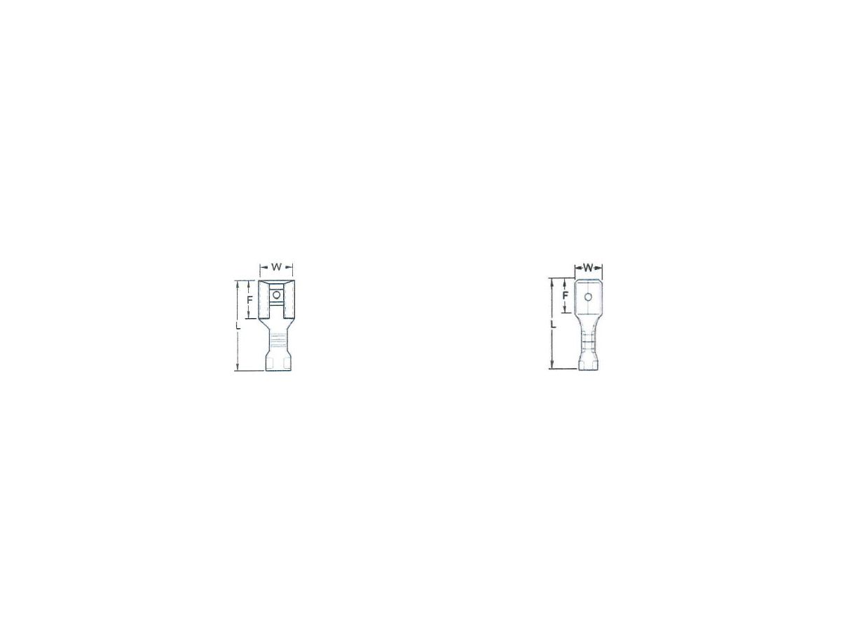 Flachsteckhülse blank 0,34-1,5mm²4,8x0,5 - 4,8x0,5 (22-16AWG)