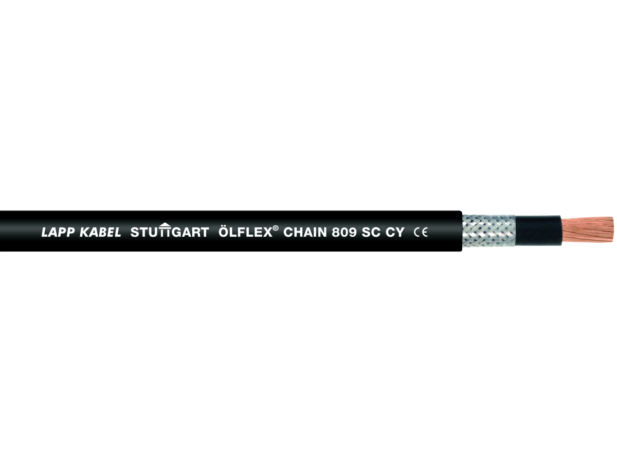 ÖLFLEX CHAIN 809 SC CY 1X70 - Aderfarbe & Mantelfarbe BK