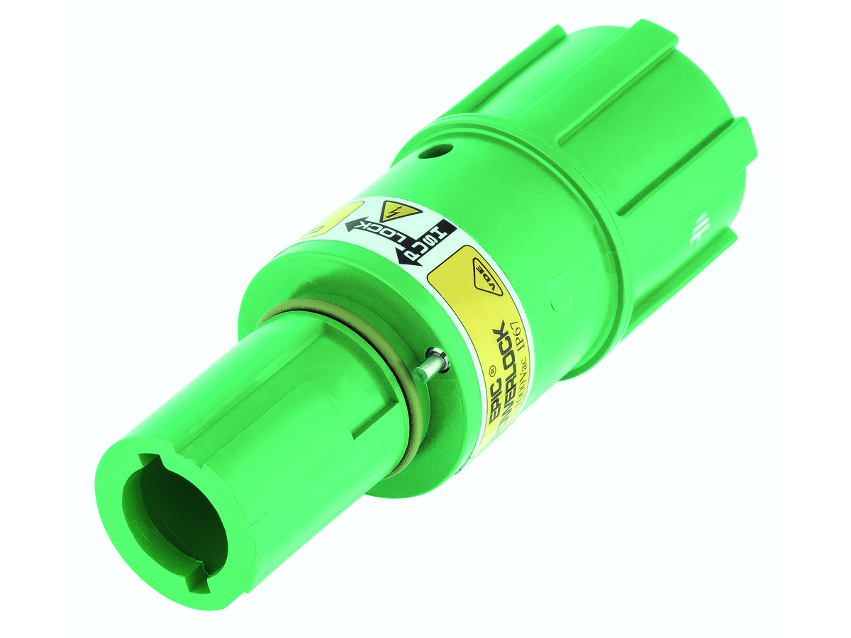EPIC POWERLOCK F6 C PE/GN M40 - PE, vert, connecteur d'accouplement mâle