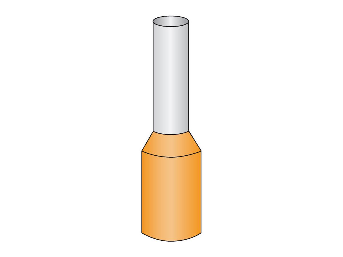 Embouts de fils 0,50mm²/8 mm orange - Rouleau à 4000 pièce pour fils multinorm