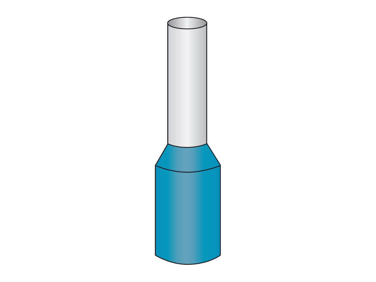 Embouts de fils 0.34 mm² turquoise 6mm