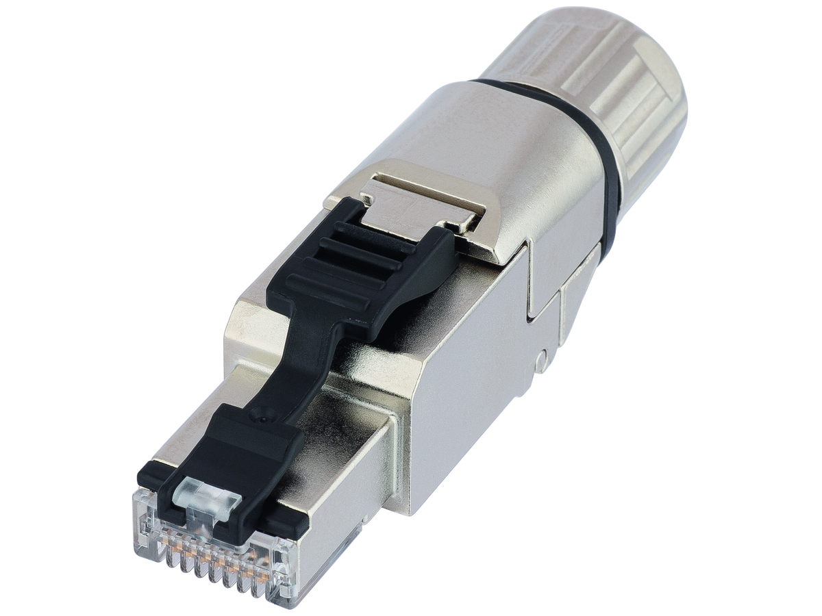 RJ45 Male 568A Cat.6a cable screwed - AWG 24-22/1 & AWG 27-22/7