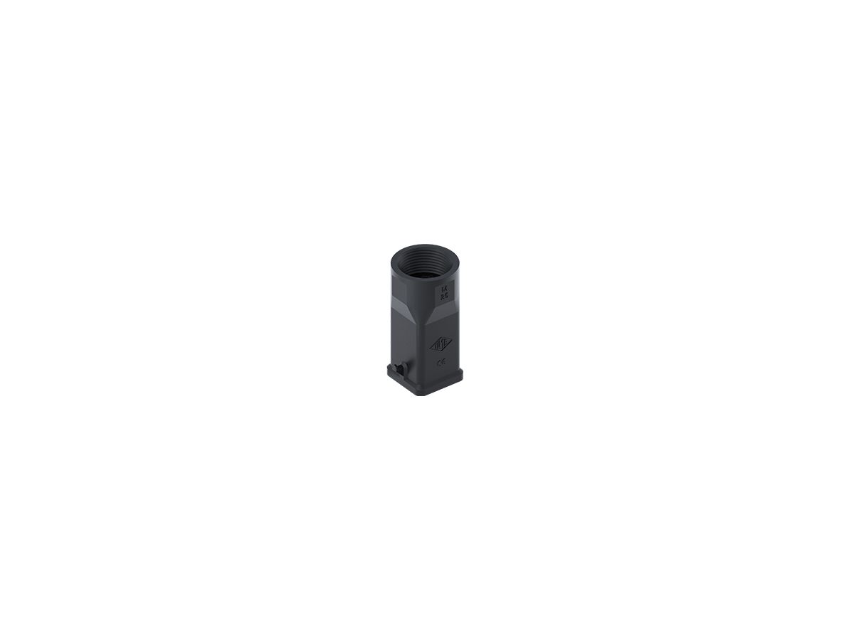 Tüllengehäuse,für 1 Bügel,gerade schwarz - M25, Kunststoff, 21x21mm