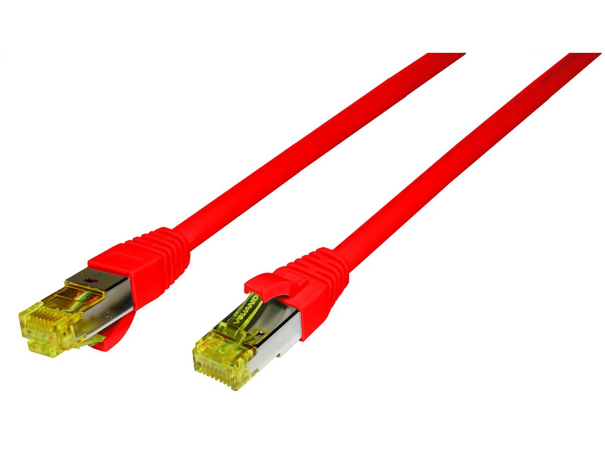 Patchcord Cat 6a S/FTP LSOH 1,0m rouge - 4x2xAWG26/7 RJ45-RJ45 UL-certified
